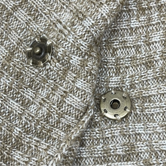 Umgee New Long Cardigan Sweater Tan W/Tribal Block design Cool Collar Sz.Small - Picture 6 of 8